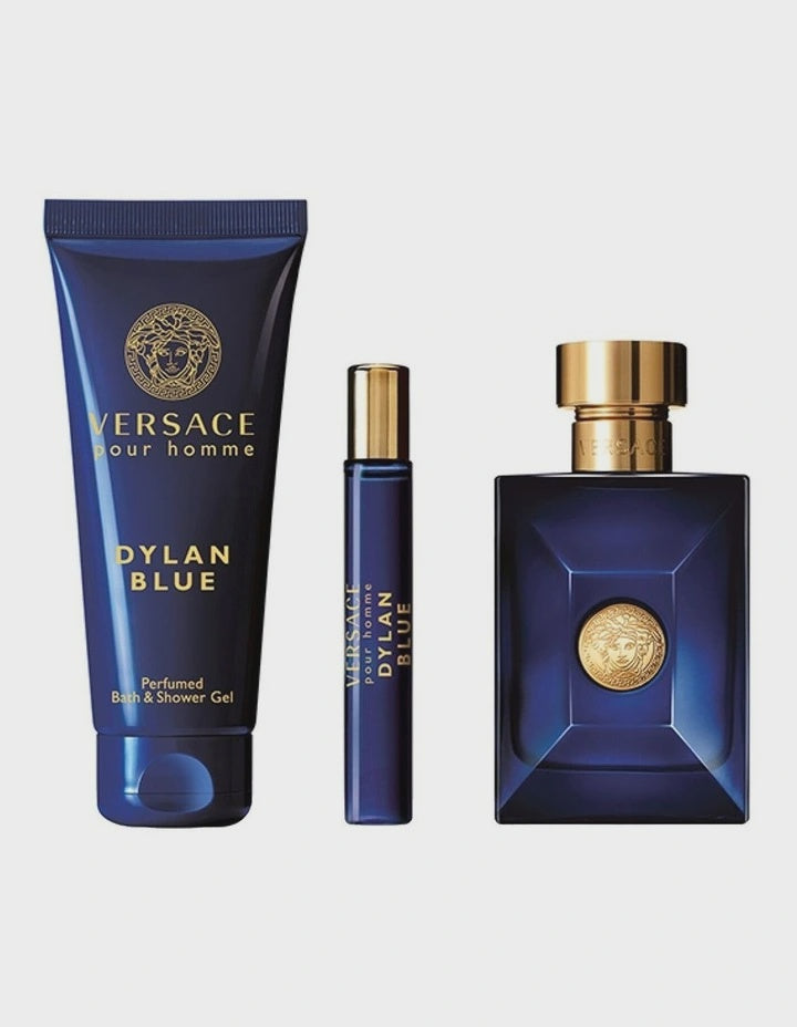 Versace Dylan Blue Pour Homme Gift Set (EDT 100ml + Bath & Shower Gel 150ml + Travel Spray EDT 10ml)