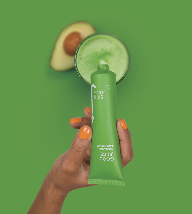 Skin Juice Good Juice probiotic face cream.
