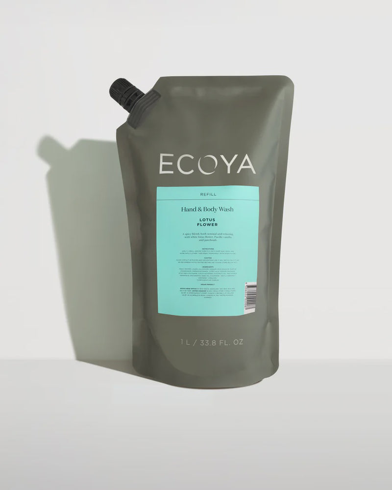 Ecoya Lotus Flower Hand & Body Wash Refill 1ltr